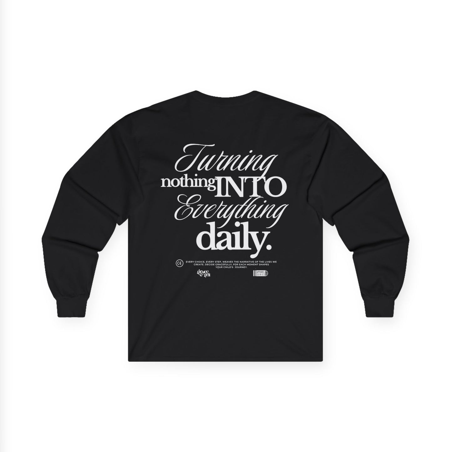 Unisex Long Sleeve Tee - MUVA Universe Logo "Turning Nothing into Everything Daily"