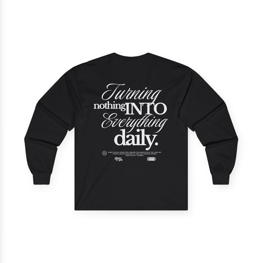 Unisex Long Sleeve Tee - MUVA Universe Logo "Turning Nothing into Everything Daily"